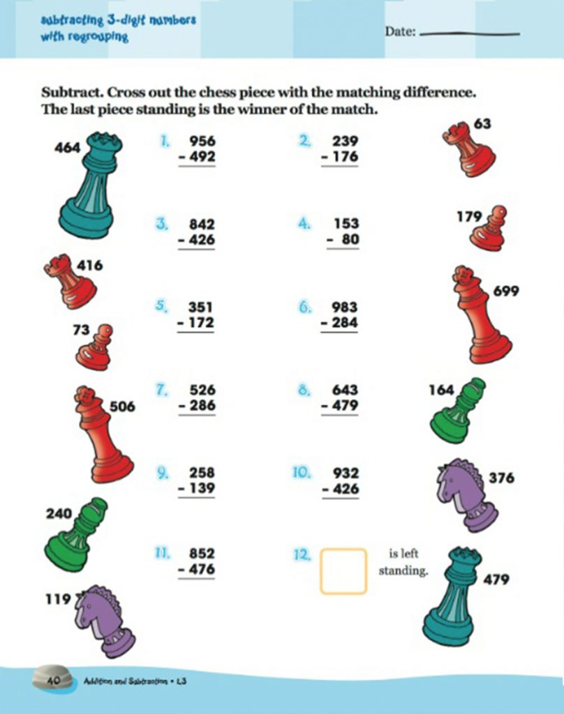 Learning Express Addition and Subtraction Example page