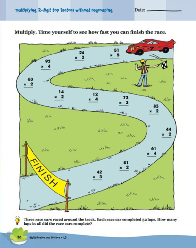 Learning Express Multiplication and Division Example page