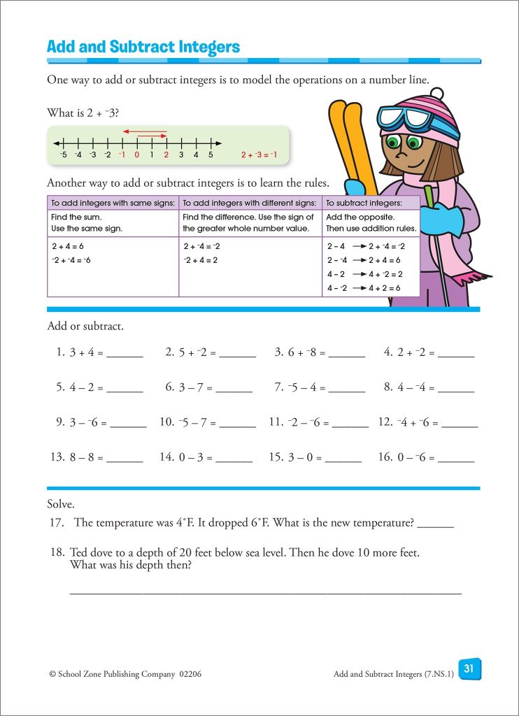 School Zone Math Basics Example
