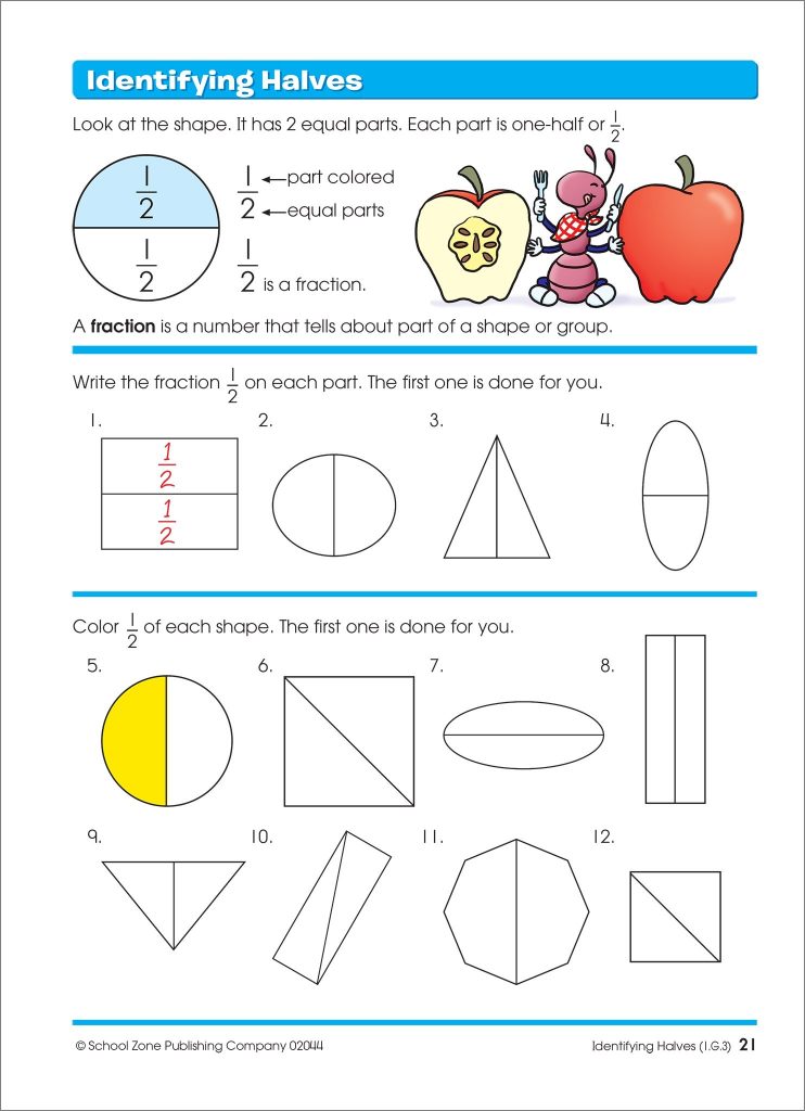 School Zone Time, Money and Fractions Example