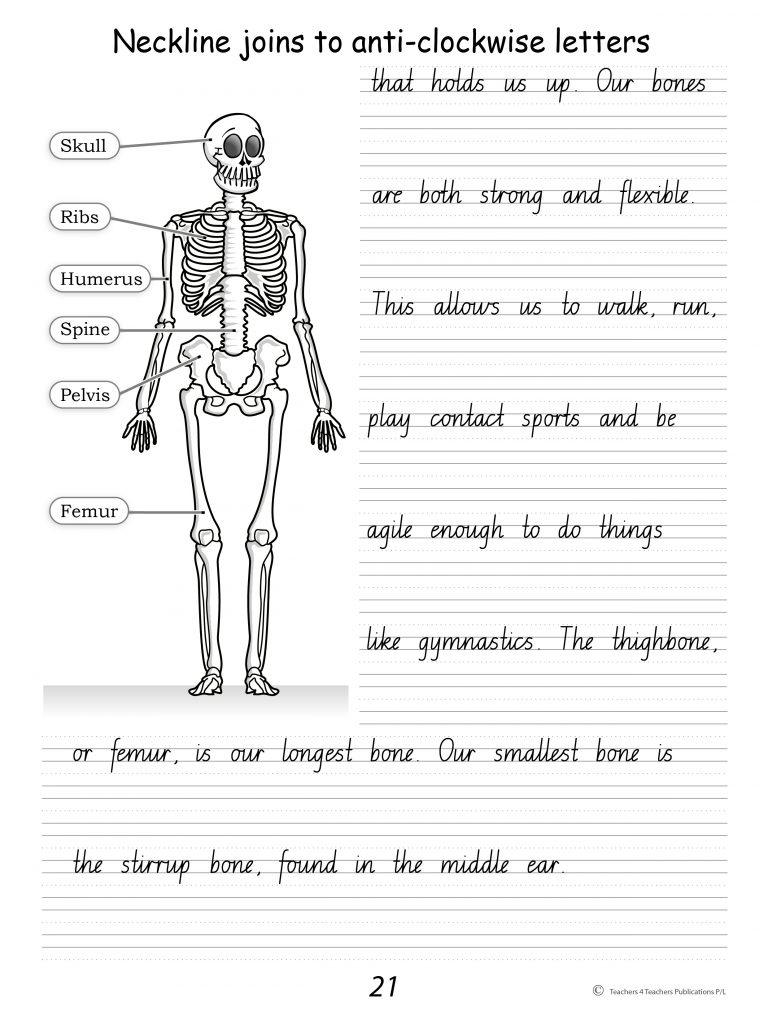 Teachers 4 Teachers NSW Handwriting Conventions Example